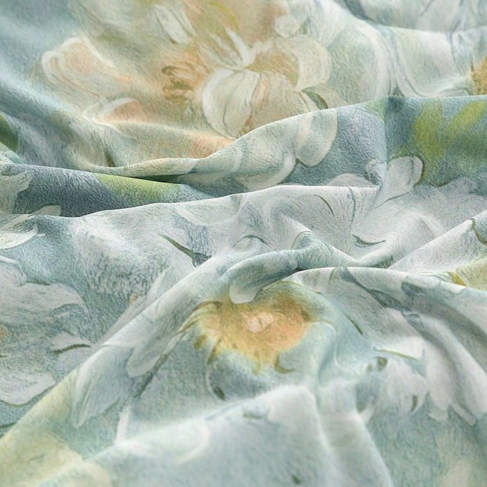 91家纺网 家纺一手货源 找家纺 天之悦家纺 2026新款夏被大版数码云母冰丝夏凉被空调被 宛尔流年绿