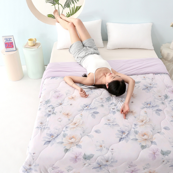 91家纺网 家纺一手货源 找家纺 天之悦家纺 2026新款夏被大版数码云母冰丝夏凉被空调被 雅莎