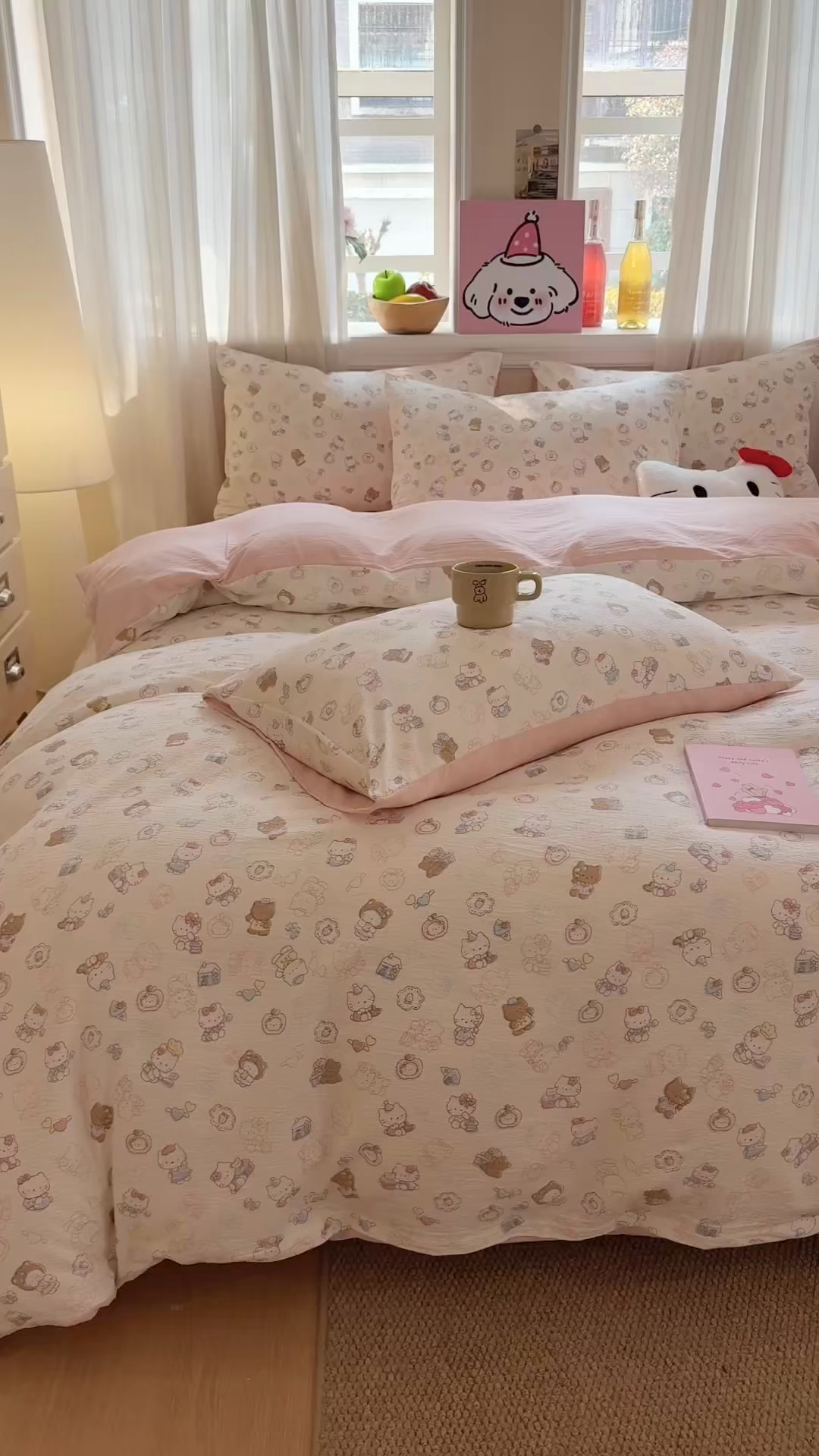 91家纺网 家纺一手货源 找家纺 鑫佳居 2026新款水洗针织提花双层纱四件套 软萌小象