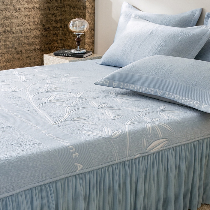 91家纺网 家纺一手货源 找家纺 （总）红夫人2026新款PE凉感豆豆提花凉席-清雅