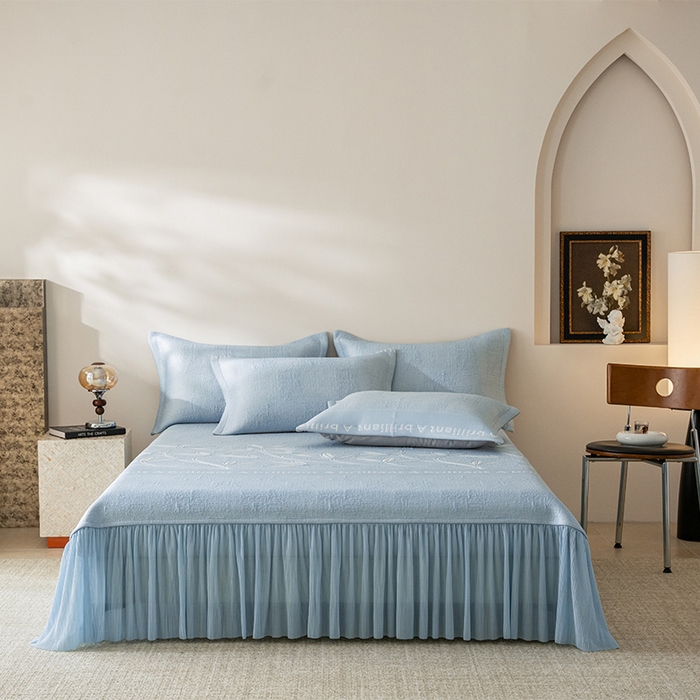 91家纺网 家纺一手货源 找家纺 （总）红夫人2026新款PE凉感豆豆提花凉席-清雅