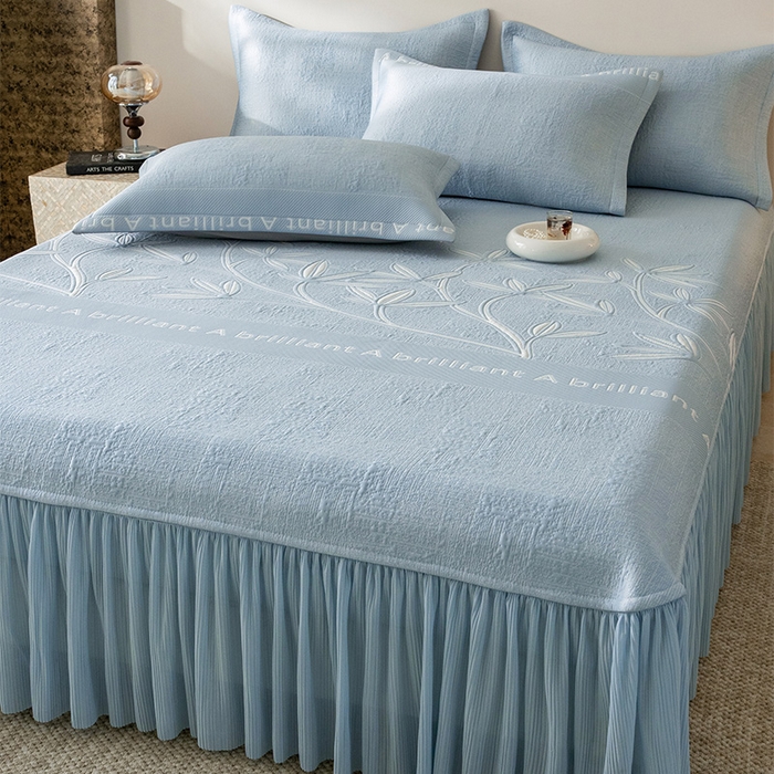 91家纺网 家纺一手货源 找家纺 （总）红夫人2026新款PE凉感豆豆提花凉席-清雅