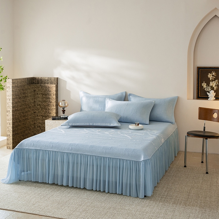 91家纺网 家纺一手货源 找家纺 （总）红夫人2026新款PE凉感豆豆提花凉席-清雅