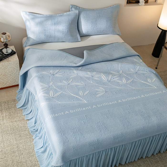 91家纺网 家纺一手货源 找家纺 （总）红夫人2026新款PE凉感豆豆提花凉席-清雅