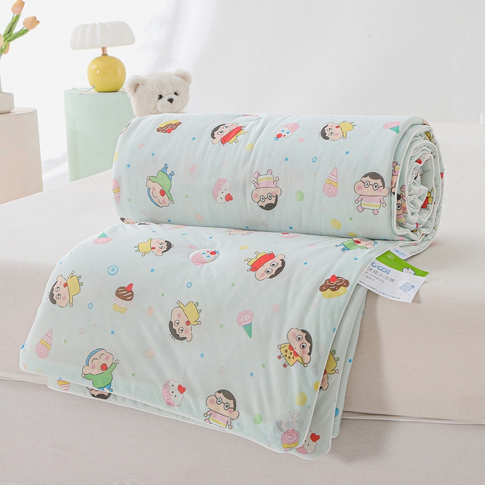 91家纺网 家纺一手货源 找家纺 天之悦家纺 2026新款网销直播热款印花冰皮小凉被夏被夏凉被空调被 蜡笔小新