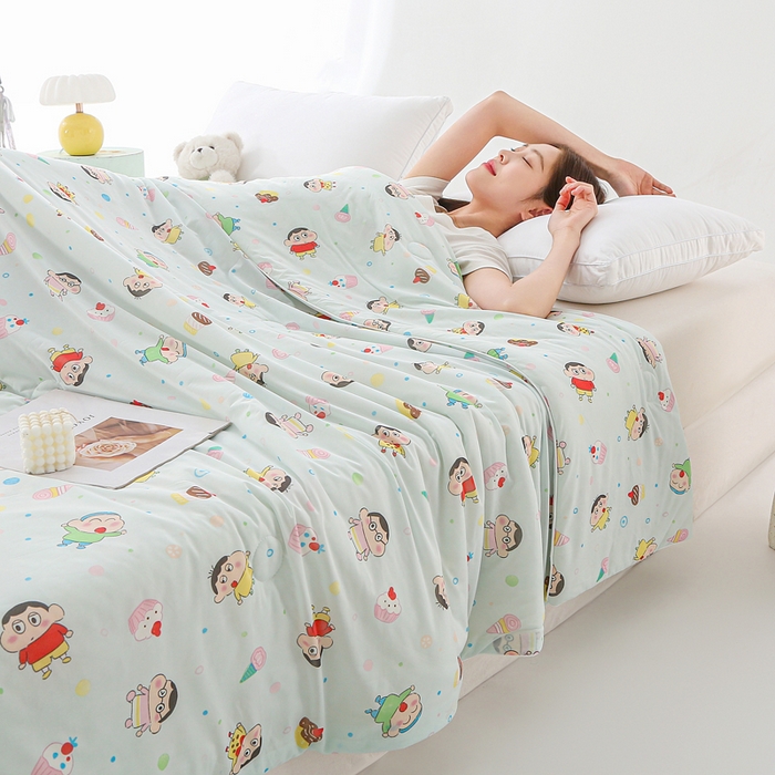 91家纺网 家纺一手货源 找家纺 天之悦家纺 2026新款网销直播热款印花冰皮小凉被夏被夏凉被空调被 蜡笔小新