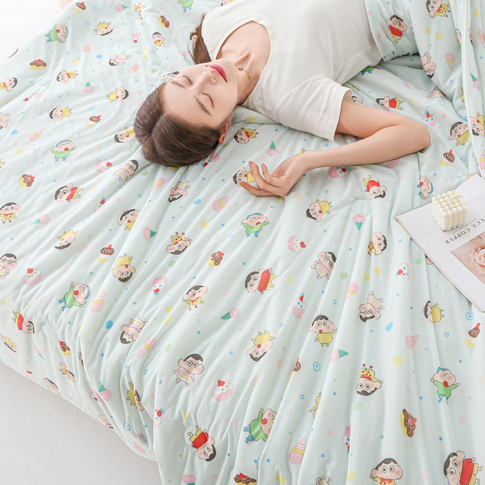 91家纺网 家纺一手货源 找家纺 天之悦家纺 2026新款网销直播热款印花冰皮小凉被夏被夏凉被空调被 蜡笔小新