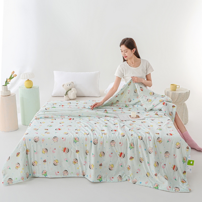 91家纺网 家纺一手货源 找家纺 天之悦家纺 2026新款网销直播热款印花冰皮小凉被夏被夏凉被空调被 蜡笔小新