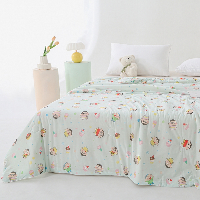 91家纺网 家纺一手货源 找家纺 天之悦家纺 2026新款网销直播热款印花冰皮小凉被夏被夏凉被空调被 蜡笔小新