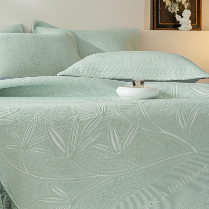 91家纺网 家纺一手货源 找家纺 红夫人2026新款PE凉感豆豆提花凉席-清雅 浅绿