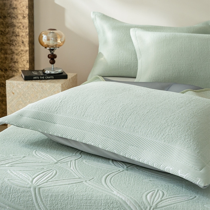 91家纺网 家纺一手货源 找家纺 红夫人2026新款PE凉感豆豆提花凉席-清雅 浅绿