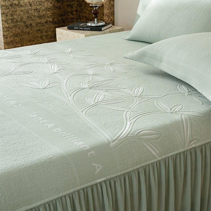 91家纺网 家纺一手货源 找家纺 红夫人2026新款PE凉感豆豆提花凉席-清雅 浅绿