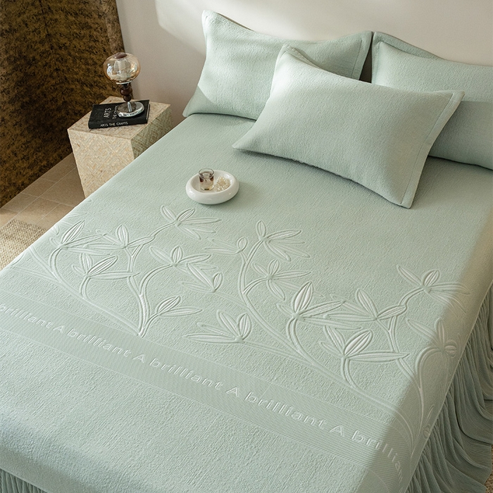 91家纺网 家纺一手货源 找家纺 红夫人2026新款PE凉感豆豆提花凉席-清雅 浅绿