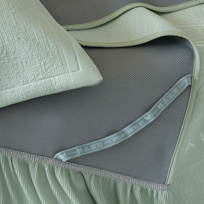 91家纺网 家纺一手货源 找家纺 红夫人2026新款PE凉感豆豆提花凉席-清雅 浅绿