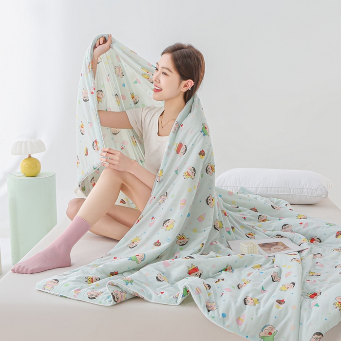 91家纺网 家纺一手货源 找家纺 天之悦家纺 2026新款网销直播热款印花冰皮小凉被夏被夏凉被空调被 蜡笔小新