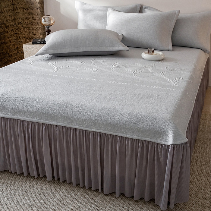 91家纺网 家纺一手货源 找家纺 红夫人2026新款PE凉感豆豆提花凉席-清雅 灰色