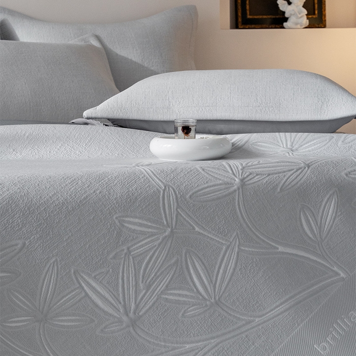 91家纺网 家纺一手货源 找家纺 红夫人2026新款PE凉感豆豆提花凉席-清雅 灰色