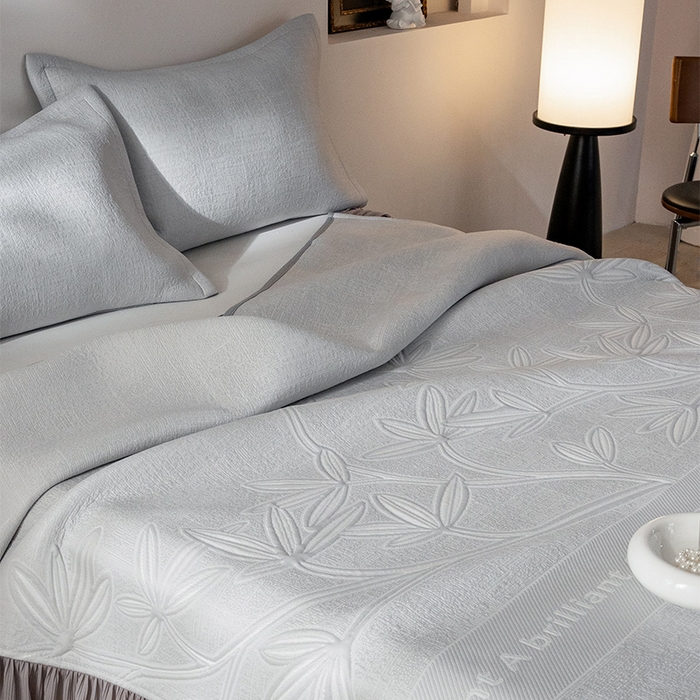 91家纺网 家纺一手货源 找家纺 红夫人2026新款PE凉感豆豆提花凉席-清雅 灰色