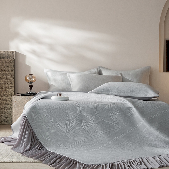 红夫人2026新款PE凉感豆豆提花凉席-清雅 灰色