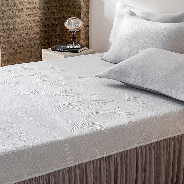 91家纺网 家纺一手货源 找家纺 红夫人2026新款PE凉感豆豆提花凉席-清雅 灰色