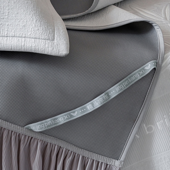 91家纺网 家纺一手货源 找家纺 红夫人2026新款PE凉感豆豆提花凉席-清雅 灰色