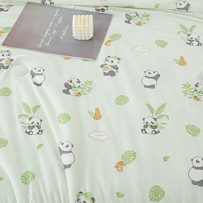 91家纺网 家纺一手货源 找家纺 天之悦家纺 2026新款网销直播热款印花冰皮小凉被夏被夏凉被空调被 熊猫