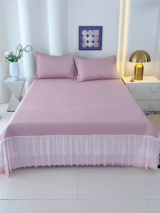 91家纺网 家纺一手货源 找家纺 （总）青雅席业 2026新款A类凉感豆豆席凉席席子-床裙款