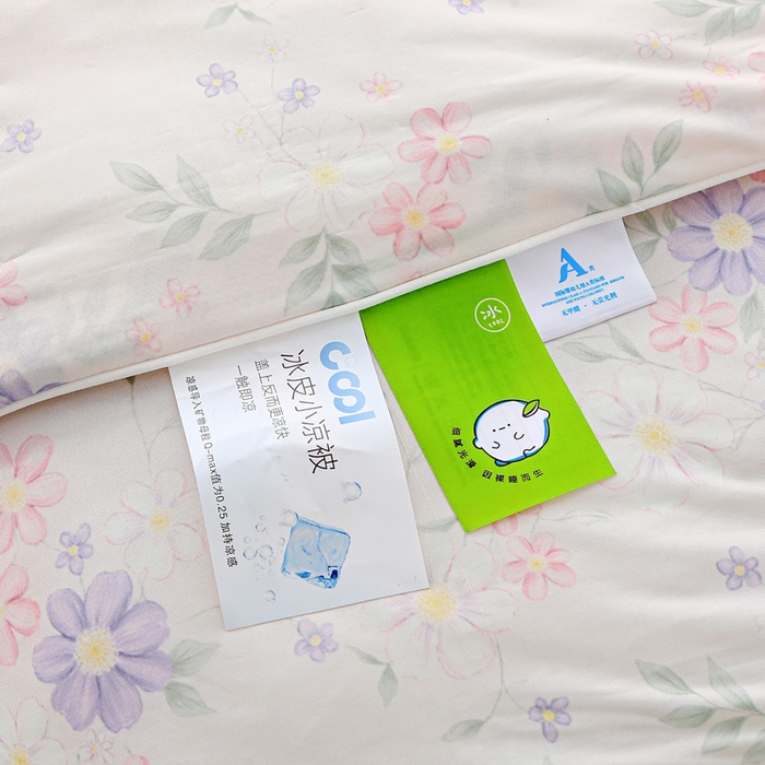 91家纺网 家纺一手货源 找家纺 天之悦家纺 2026新款网销直播热款印花冰皮小凉被夏被夏凉被空调被 幽兰-粉