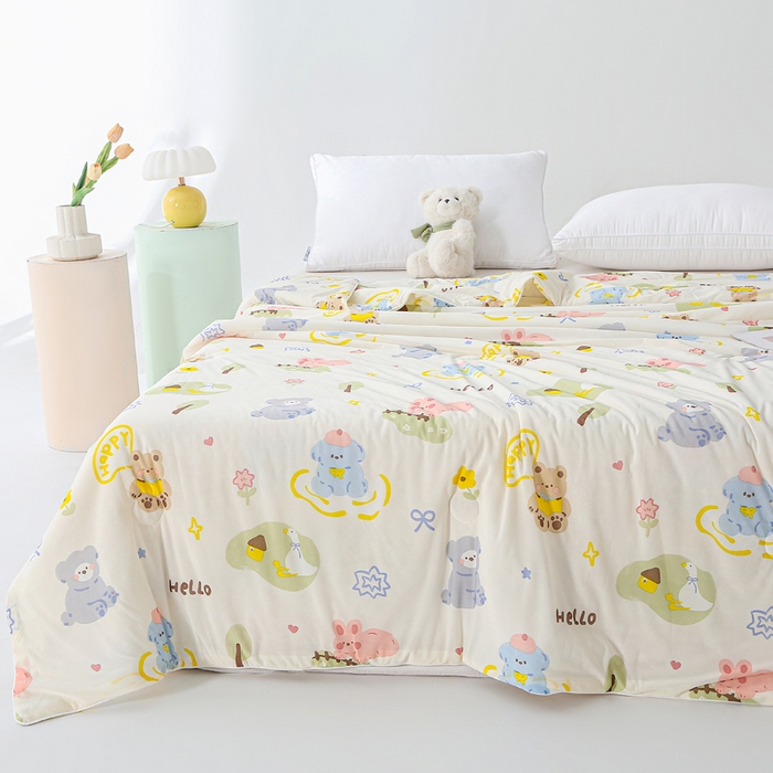 91家纺网 家纺一手货源 找家纺 天之悦家纺 2026新款网销直播热款印花冰皮小凉被夏被夏凉被空调被 尤克拉-米