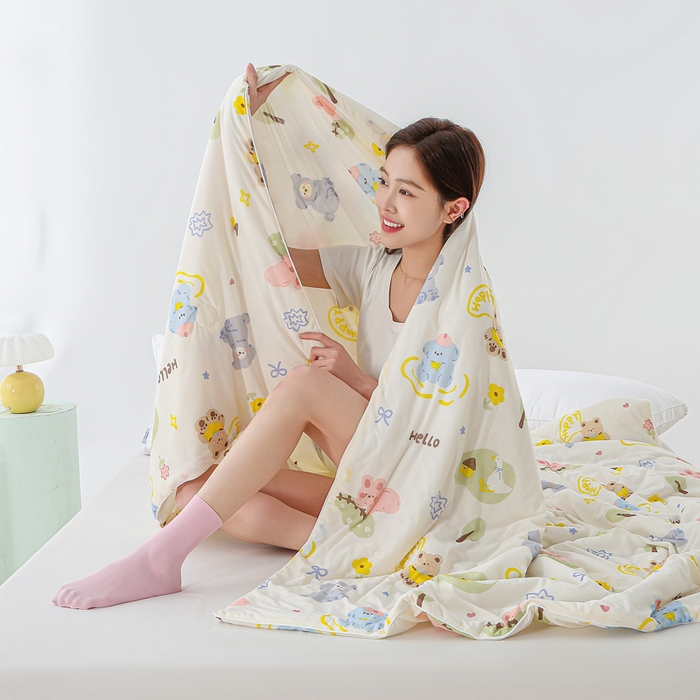 91家纺网 家纺一手货源 找家纺 天之悦家纺 2026新款网销直播热款印花冰皮小凉被夏被夏凉被空调被 尤克拉-米