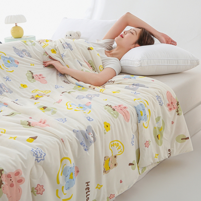 91家纺网 家纺一手货源 找家纺 天之悦家纺 2026新款网销直播热款印花冰皮小凉被夏被夏凉被空调被 尤克拉-米