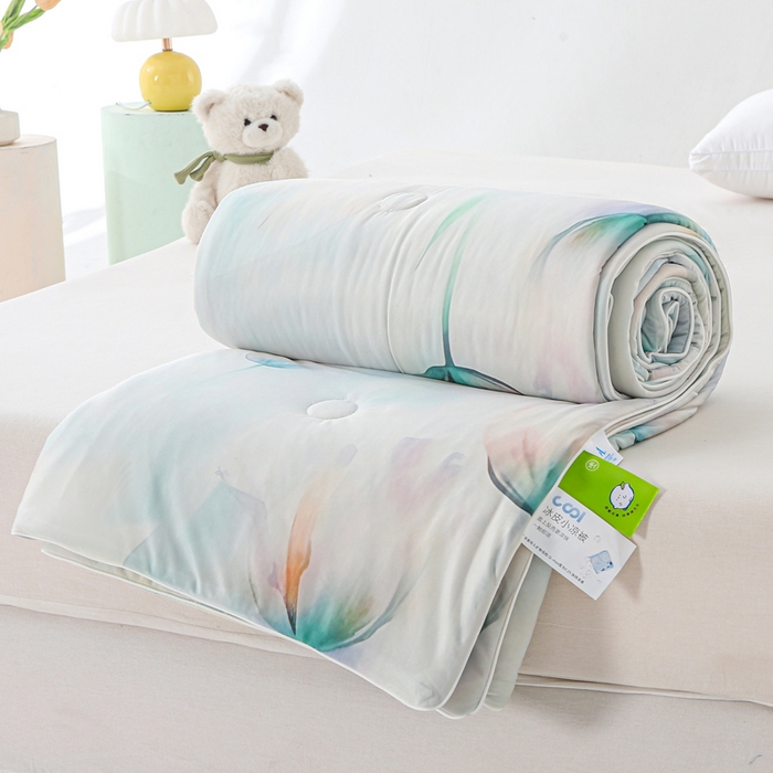 天之悦家纺 2026新款网销直播热款印花冰皮小凉被夏被夏凉被空调被 郁金人生