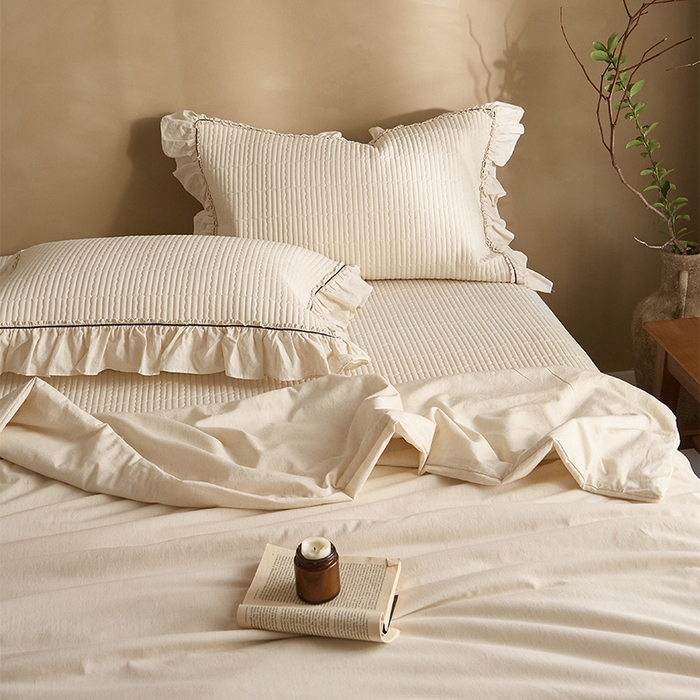 91家纺网 家纺一手货源 找家纺 （总）红夫人 2026春夏新款床盖款多功能夏被床盖天竹棉麻系列四件套-浅茉