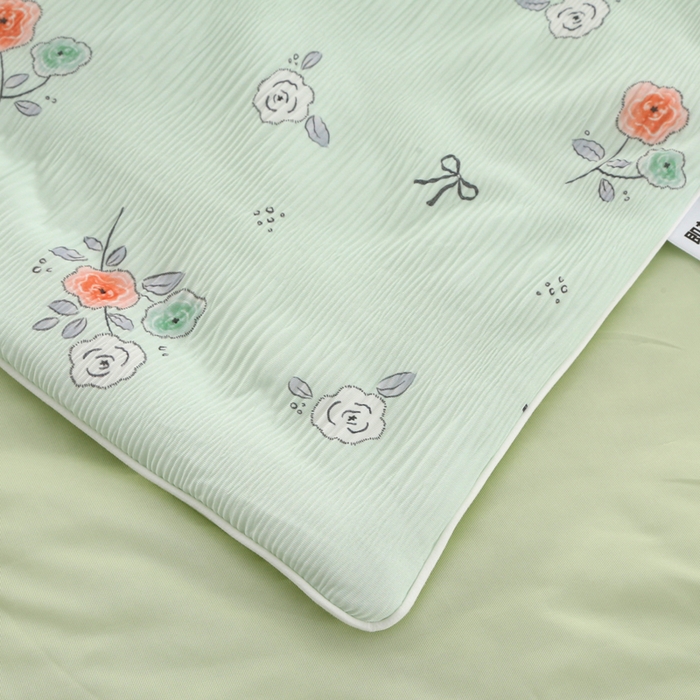 91家纺网 家纺一手货源 找家纺 天之悦家纺 2026新款网销跨境直播热款法式小香风皱皱纱冷感被夏被夏凉被空调被 町香绿