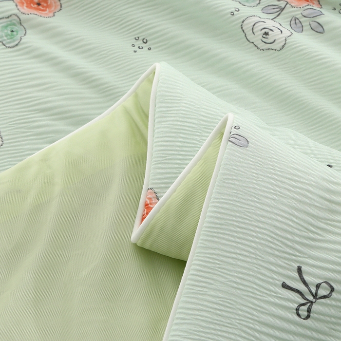 91家纺网 家纺一手货源 找家纺 天之悦家纺 2026新款网销跨境直播热款法式小香风皱皱纱冷感被夏被夏凉被空调被 町香绿