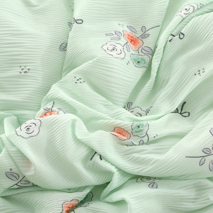 91家纺网 家纺一手货源 找家纺 天之悦家纺 2026新款网销跨境直播热款法式小香风皱皱纱冷感被夏被夏凉被空调被 町香绿