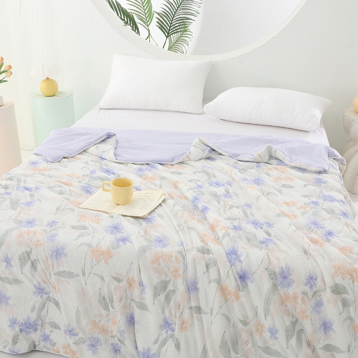 91家纺网 家纺一手货源 找家纺 天之悦家纺 2026新款网销跨境直播热款法式小香风皱皱纱冷感被夏被夏凉被空调被 微意