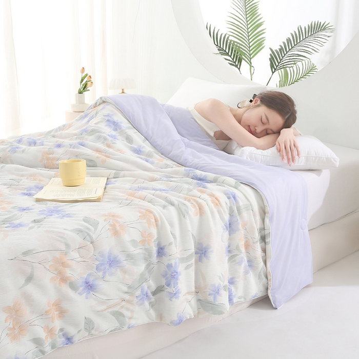 91家纺网 家纺一手货源 找家纺 天之悦家纺 2026新款网销跨境直播热款法式小香风皱皱纱冷感被夏被夏凉被空调被 微意