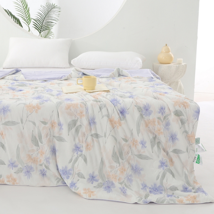 91家纺网 家纺一手货源 找家纺 天之悦家纺 2026新款网销跨境直播热款法式小香风皱皱纱冷感被夏被夏凉被空调被 微意