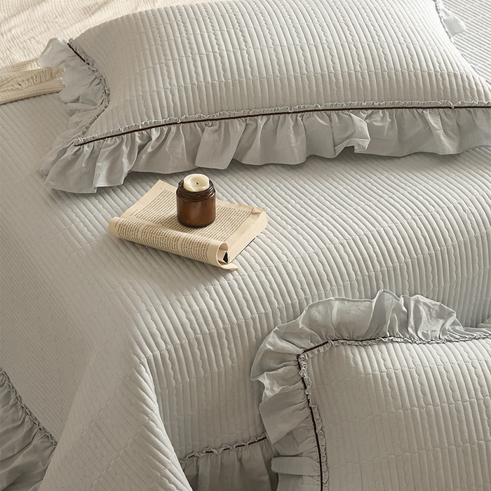 91家纺网 家纺一手货源 找家纺 红夫人 2026春夏新款床盖款多功能夏被床盖天竹棉麻系列四件套-浅茉 浅茉蓝