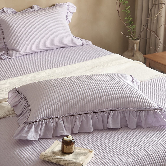 91家纺网 家纺一手货源 找家纺 红夫人 2026春夏新款床盖款多功能夏被床盖天竹棉麻系列四件套-浅茉 浅茉紫