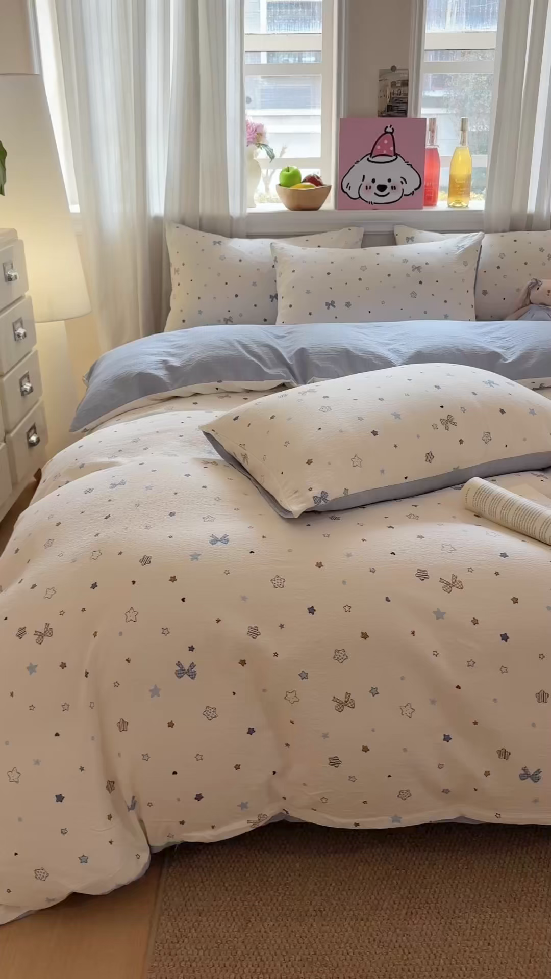 91家纺网 家纺一手货源 找家纺 鑫佳居 2026新款水洗针织提花双层纱四件套 烟雨蝶舞