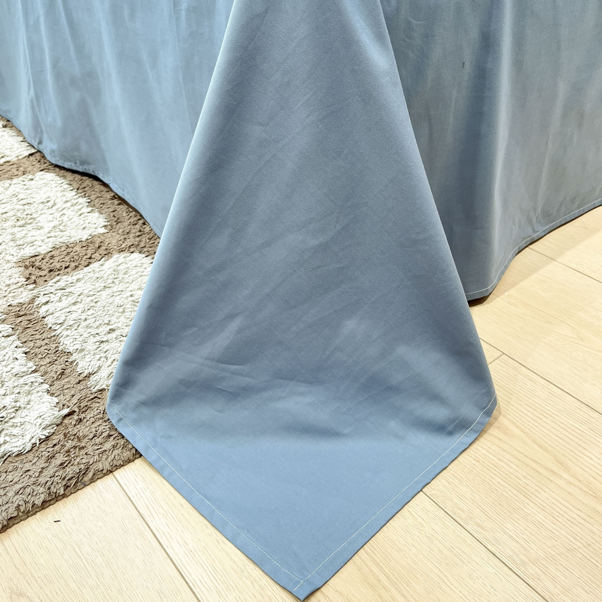 91家纺网 家纺一手货源 找家纺 一加一 2026春夏新款全棉立体华夫格数码印花大豆夏被四件套 风月蓝