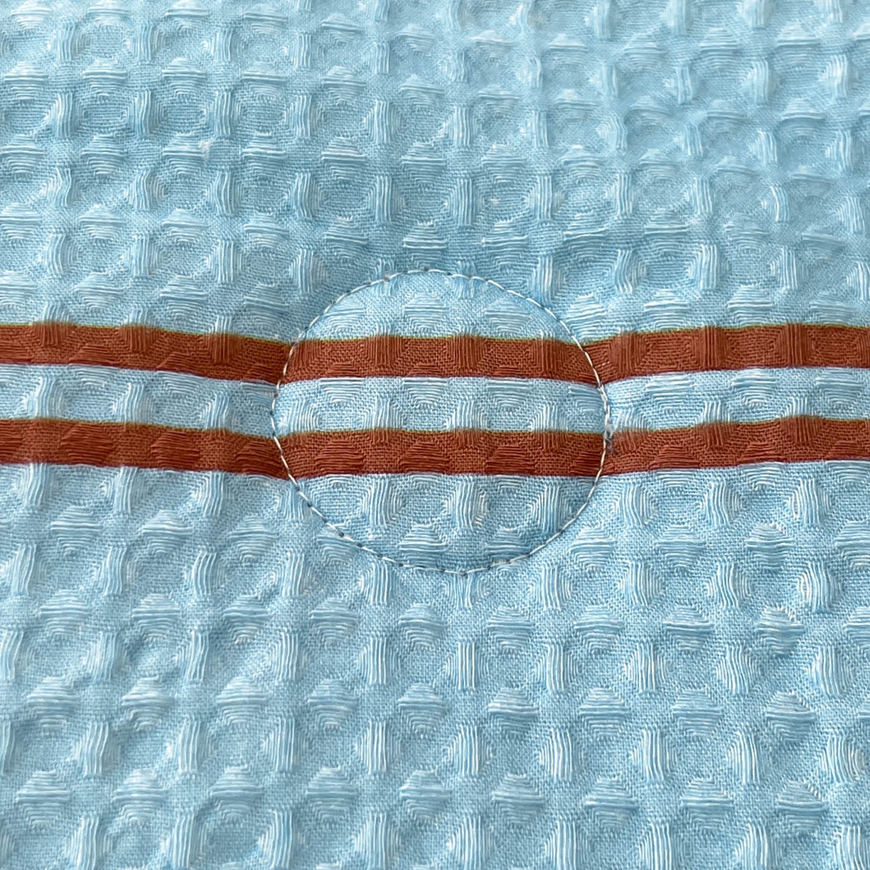 91家纺网 家纺一手货源 找家纺 一加一 2026春夏新款全棉立体华夫格数码印花大豆夏被四件套 风月蓝