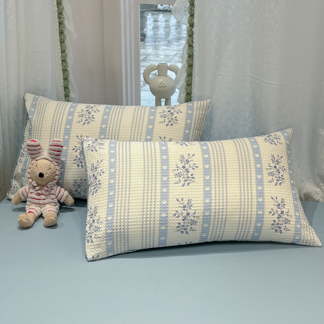 91家纺网 家纺一手货源 找家纺 一加一 2026春夏新款全棉立体华夫格数码印花大豆夏被四件套 花绮梦