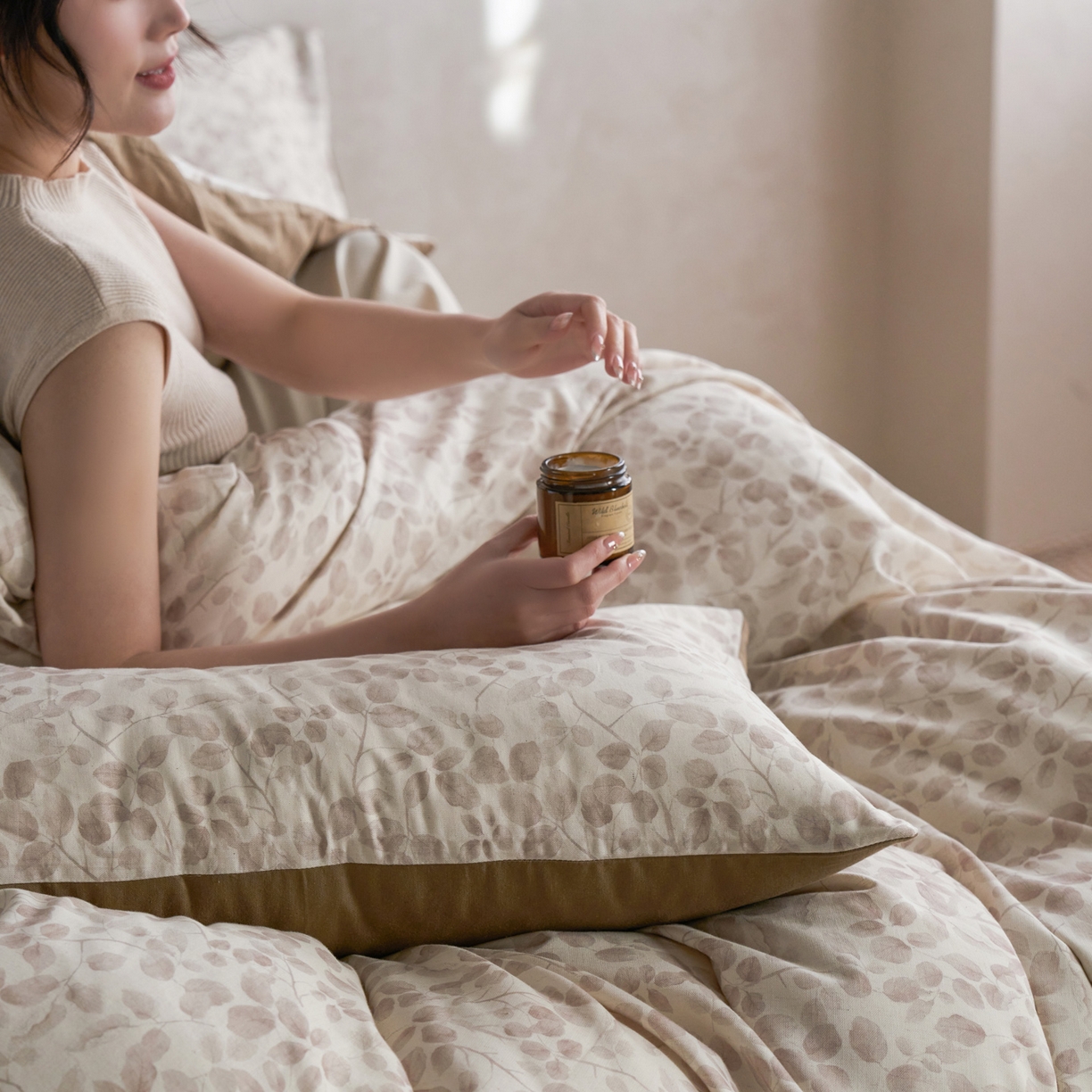 91家纺网 家纺一手货源 找家纺 如一 2026新款A类复古全棉棉麻印花四件套-第二批 觅影