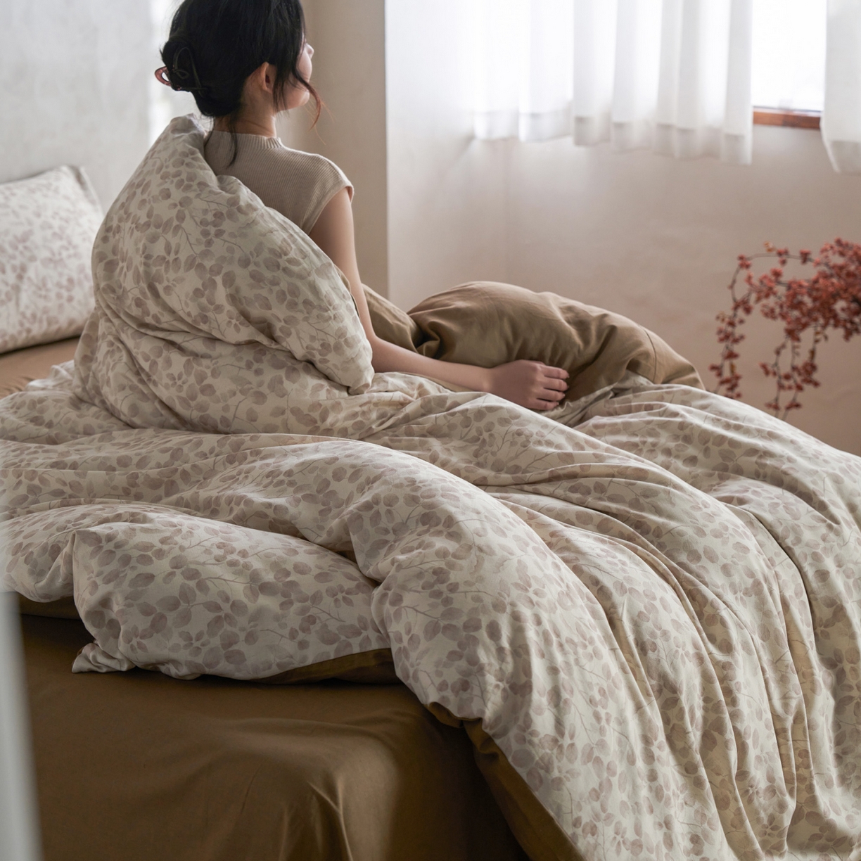 91家纺网 家纺一手货源 找家纺 如一 2026新款A类复古全棉棉麻印花四件套-第二批 觅影