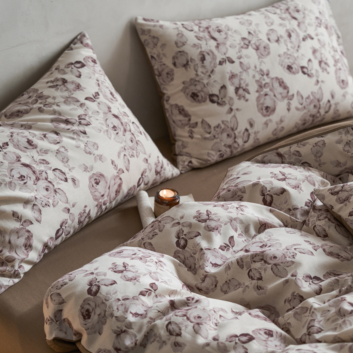 91家纺网 家纺一手货源 找家纺 如一 2026新款A类复古全棉棉麻印花四件套-第二批 墨染