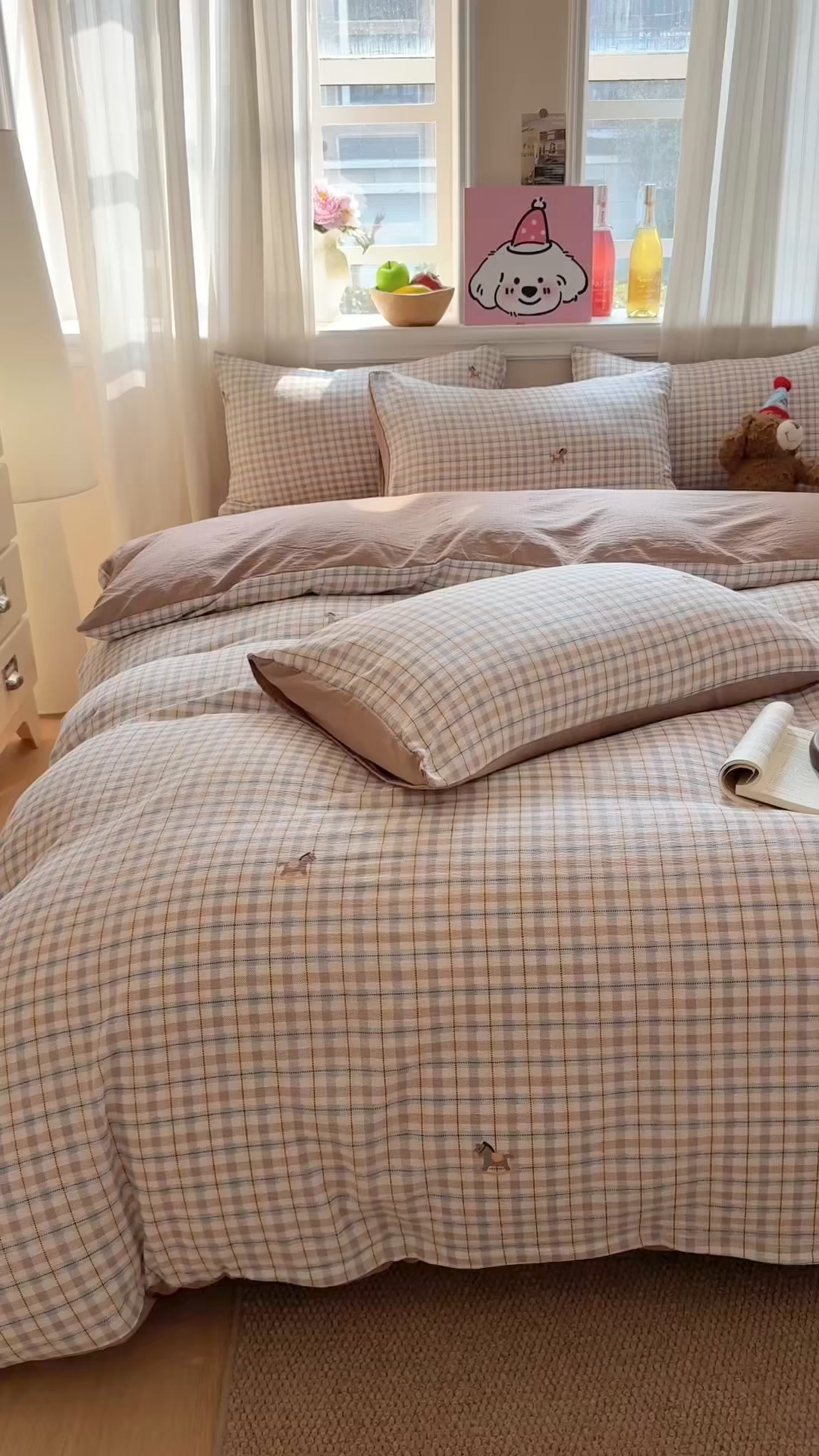 91家纺网 家纺一手货源 找家纺 鑫佳居 2026新款水洗针织提花双层纱四件套 紫藤繁花