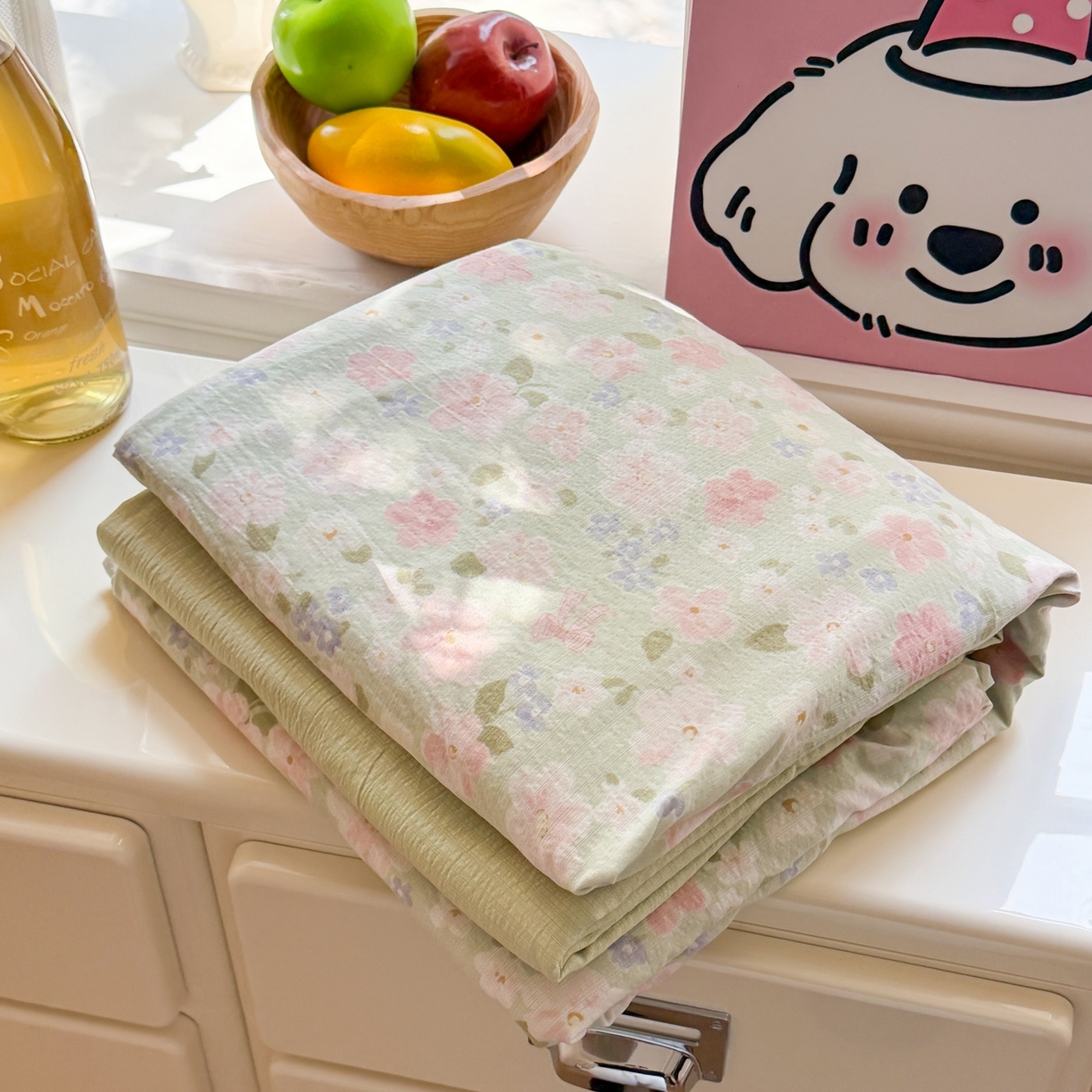 鑫佳居 2026新款水洗针织提花双层纱四件套 组合图 仅供参考不可下单